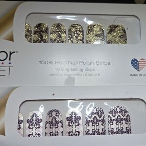 Color Street Nail Strips - Elegant Purple and Glittering Gold